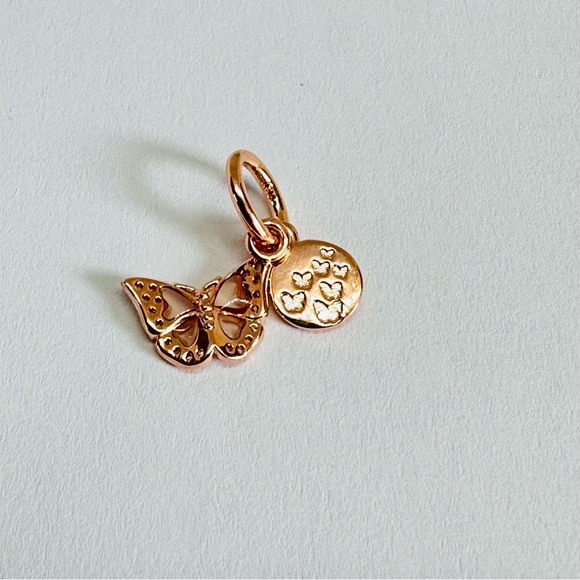 NEW Pandora rose gold pink butterfly & quote double charm / charms for bracelets - Picture 3 of 5